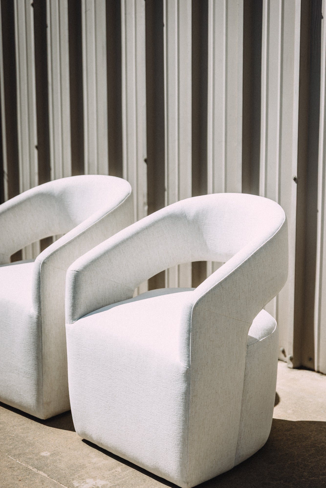 MODLOFT Albany Dining Chairs in Nomad Snow Fabric (Set of 2)