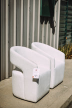 MODLOFT Albany Dining Chairs in Nomad Snow Fabric (Set of 2)