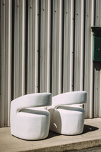 MODLOFT Albany Dining Chairs in Nomad Snow Fabric (Set of 2)