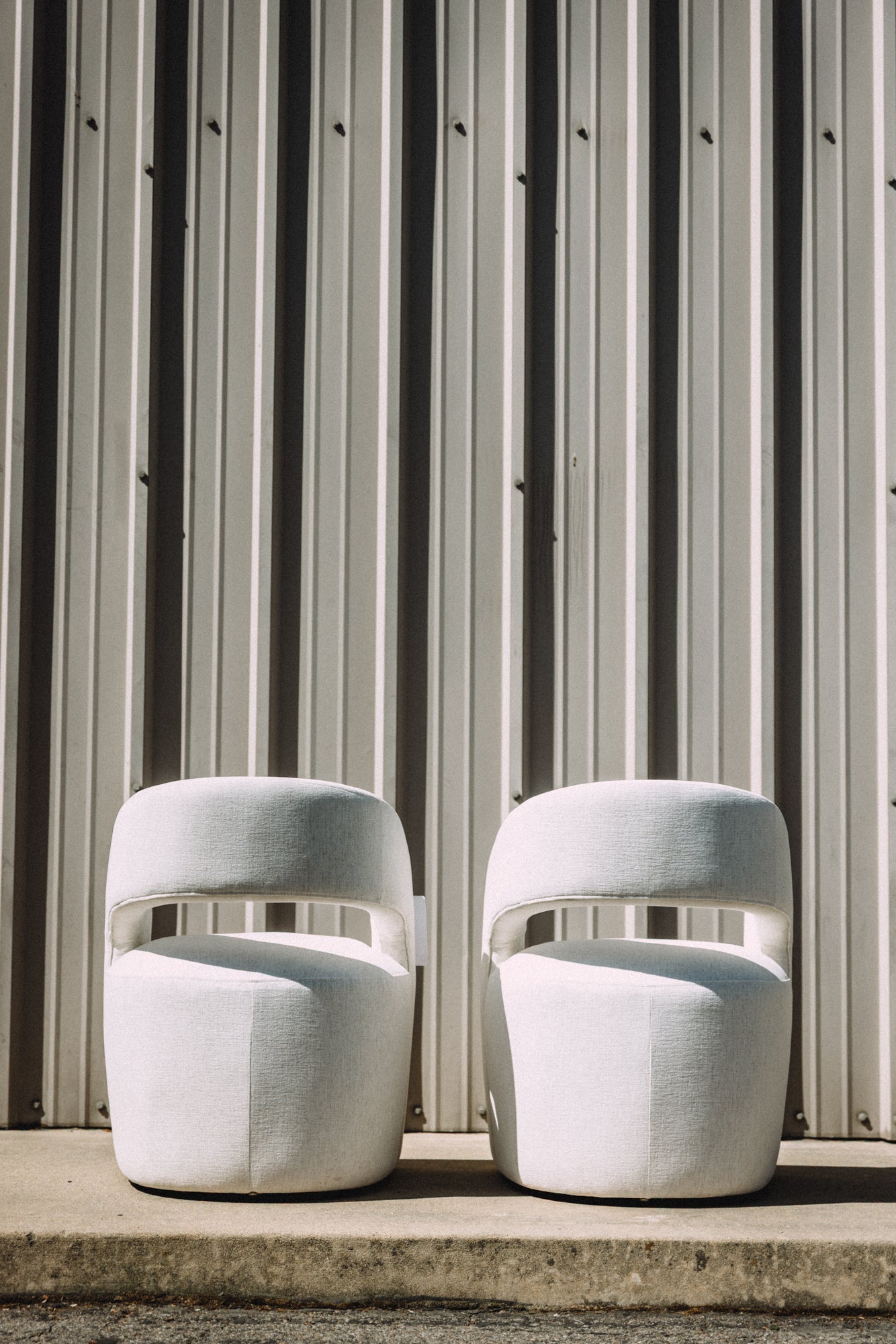 MODLOFT Albany Dining Chairs in Nomad Snow Fabric (Set of 2)