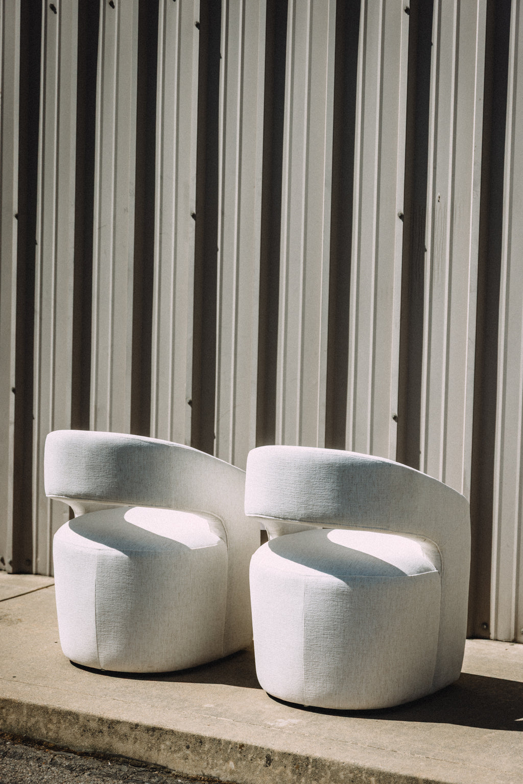 MODLOFT Albany Dining Chairs in Nomad Snow Fabric (Set of 2)