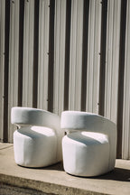 MODLOFT Albany Dining Chairs in Nomad Snow Fabric (Set of 2)