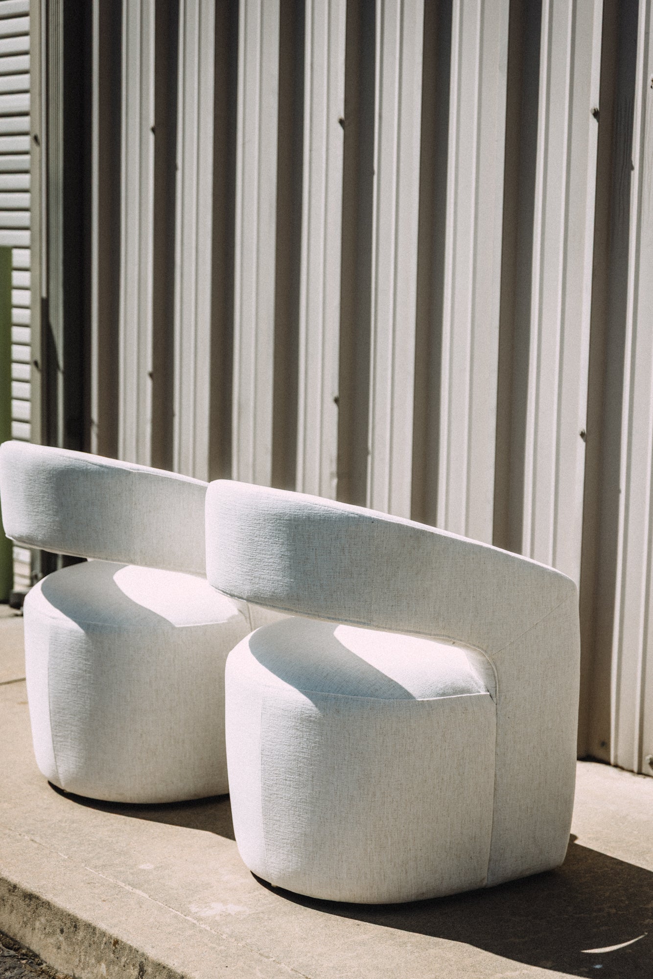 MODLOFT Albany Dining Chairs in Nomad Snow Fabric (Set of 2)