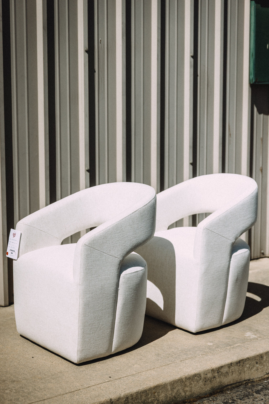 MODLOFT Albany Dining Chairs in Nomad Snow Fabric (Set of 2)