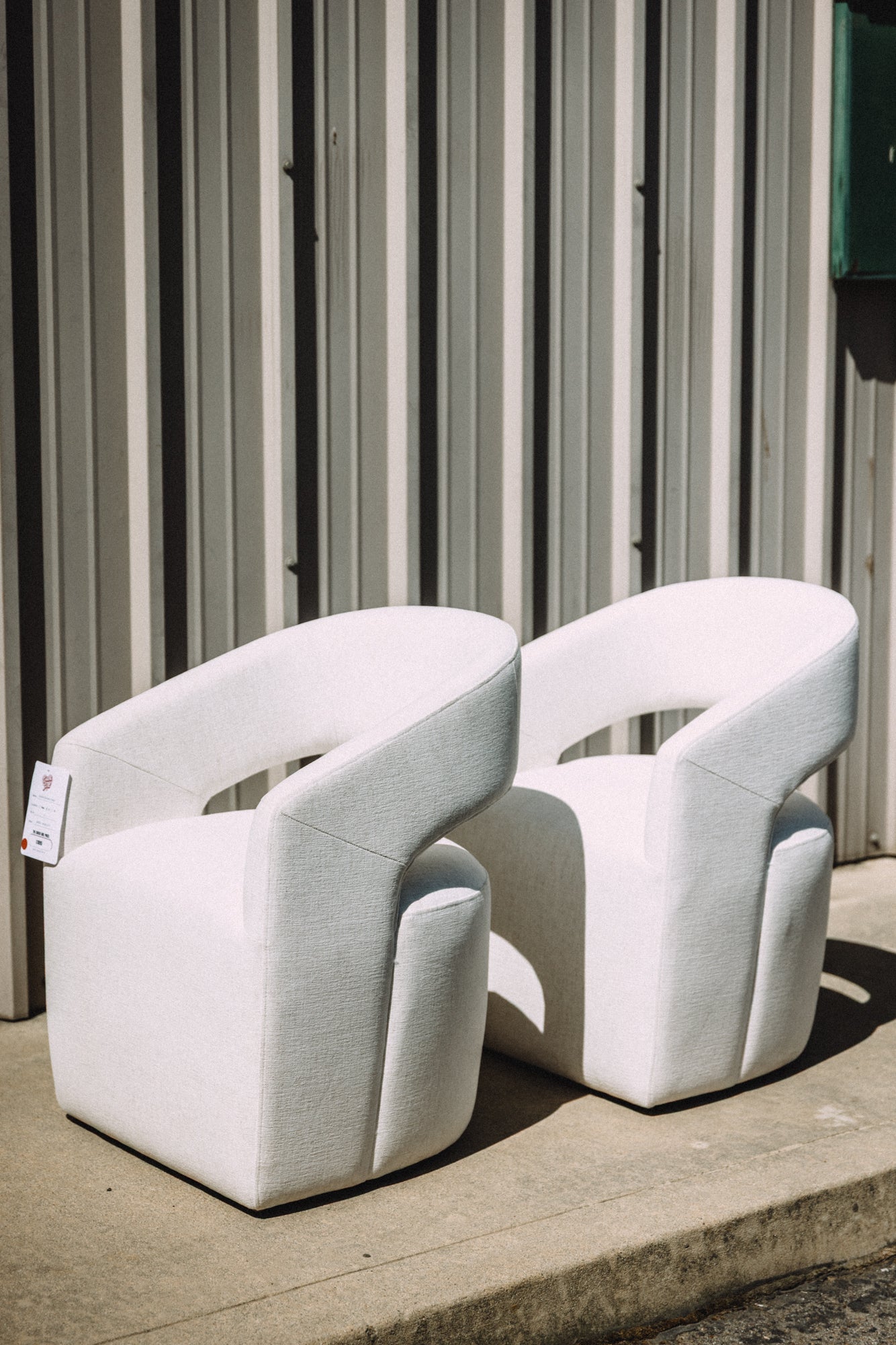 MODLOFT Albany Dining Chairs in Nomad Snow Fabric (Set of 2)