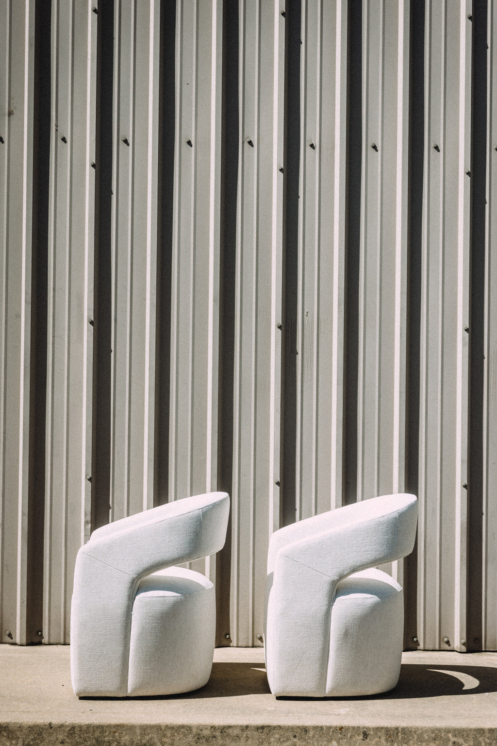 MODLOFT Albany Dining Chairs in Nomad Snow Fabric (Set of 2)