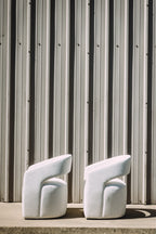 MODLOFT Albany Dining Chairs in Nomad Snow Fabric (Set of 2)