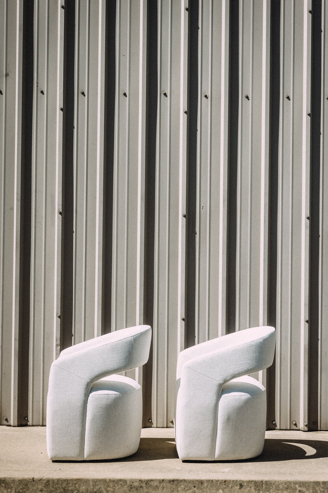 MODLOFT Albany Dining Chairs in Nomad Snow Fabric (Set of 2)