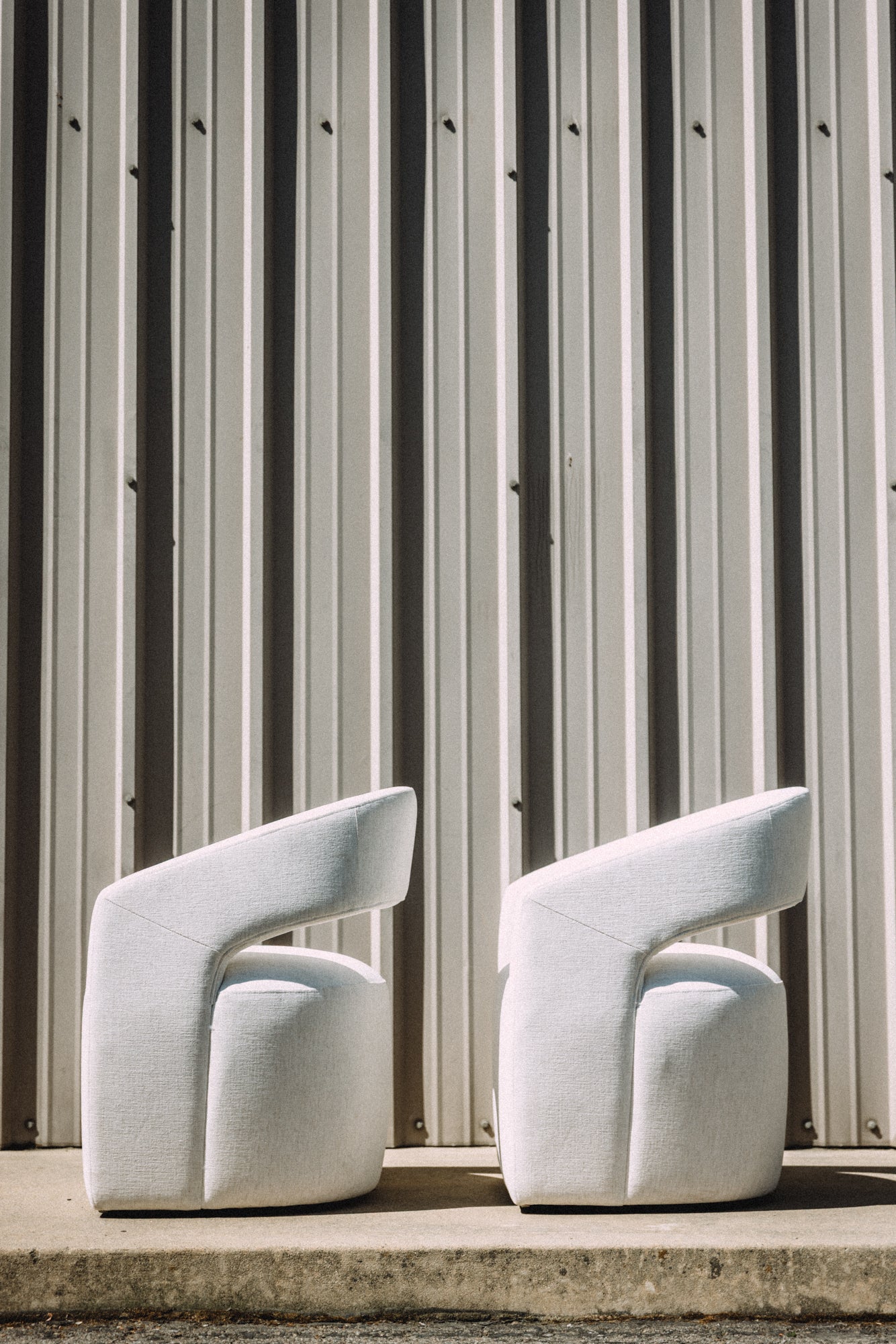 MODLOFT Albany Dining Chairs in Nomad Snow Fabric (Set of 2)