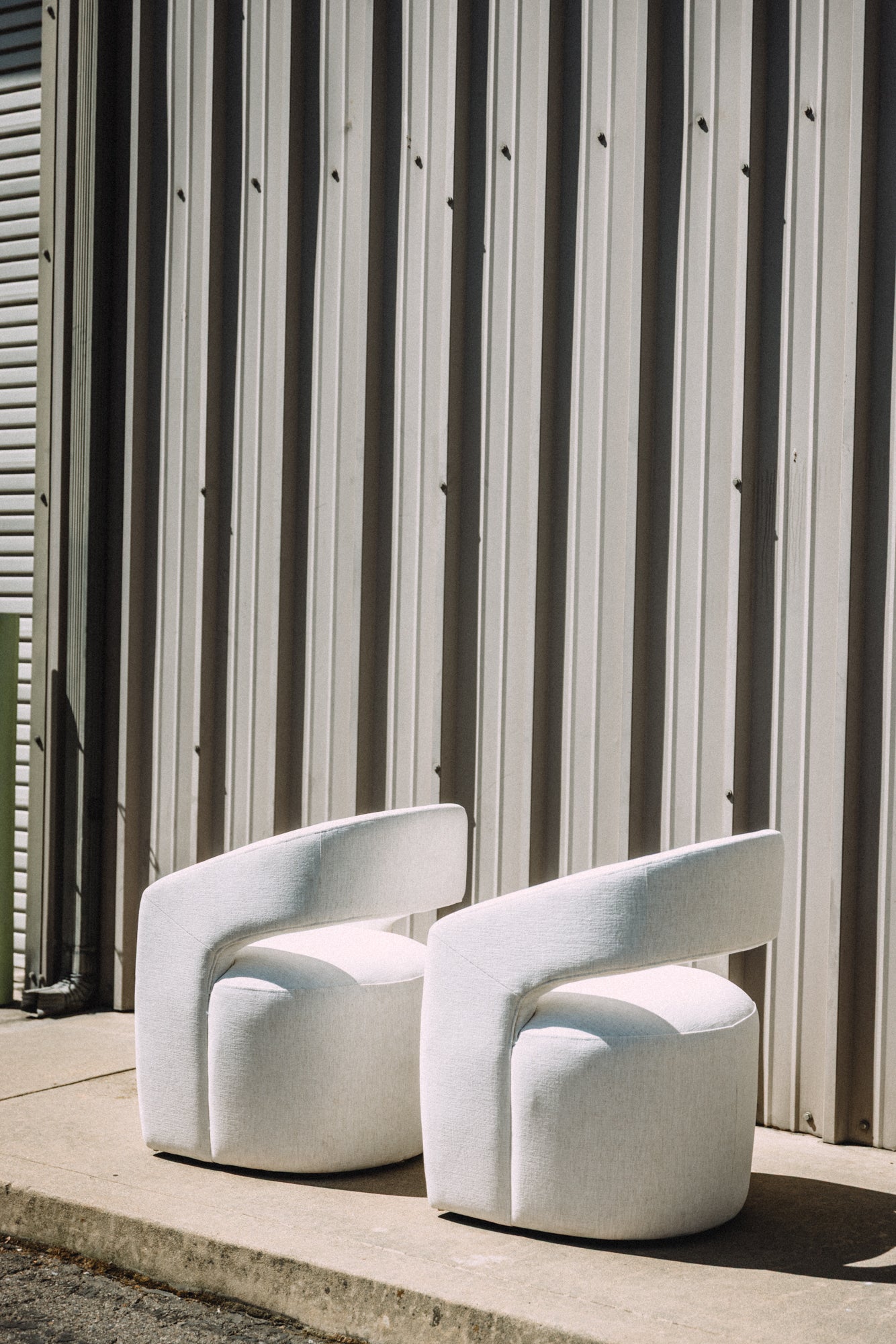 MODLOFT Albany Dining Chairs in Nomad Snow Fabric (Set of 2)
