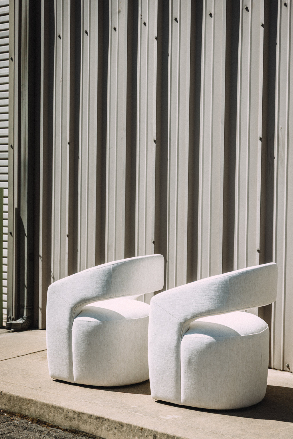 MODLOFT Albany Dining Chairs in Nomad Snow Fabric (Set of 2)