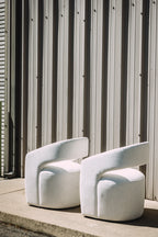 MODLOFT Albany Dining Chairs in Nomad Snow Fabric (Set of 2)
