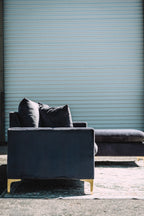 Maya Reversible Chaise Sectional in Silver Plum Velvet