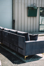 Maya Reversible Chaise Sectional in Silver Plum Velvet