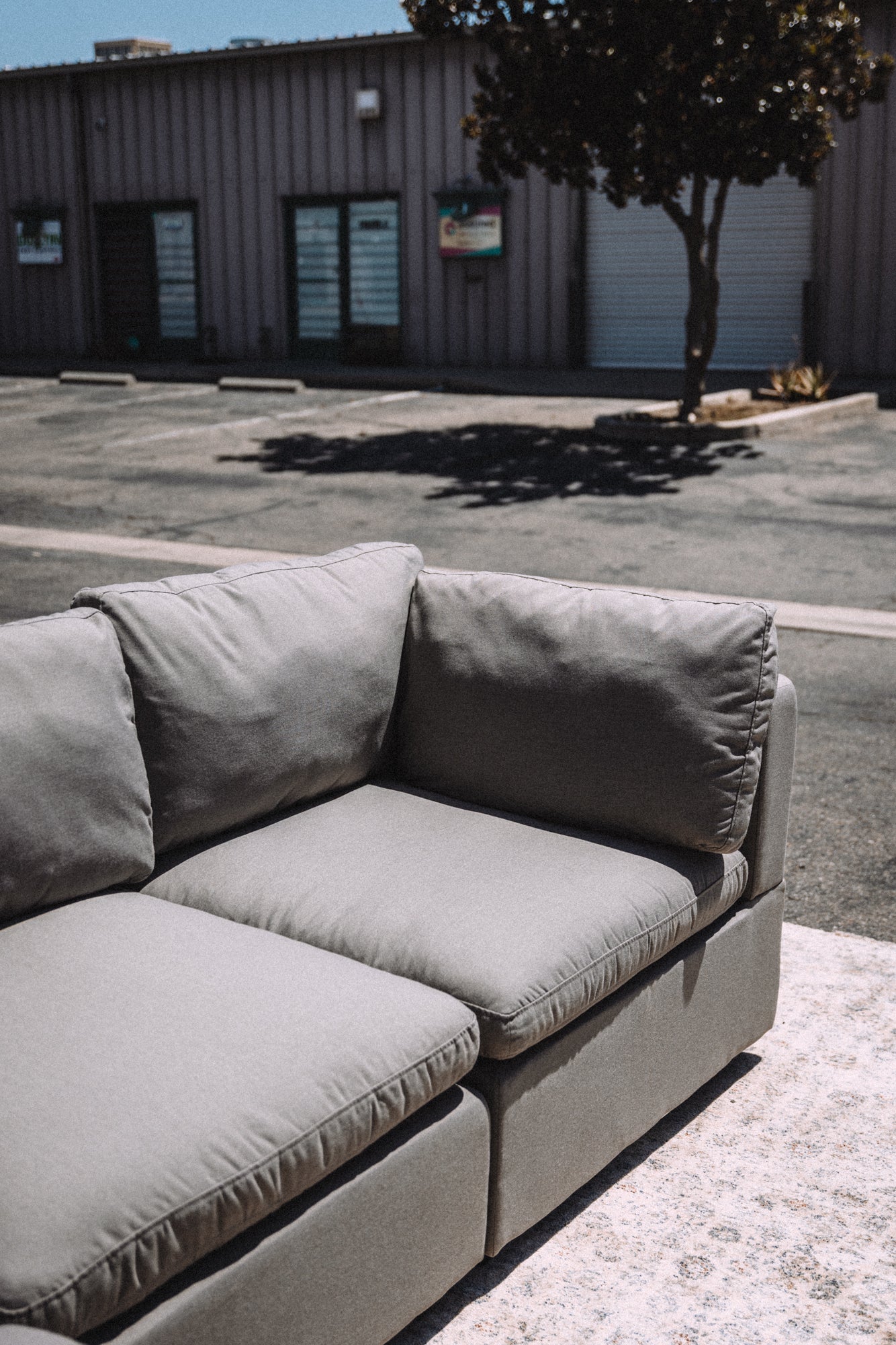 Albany Park Kova Box Cushion Corner Sectional Clay