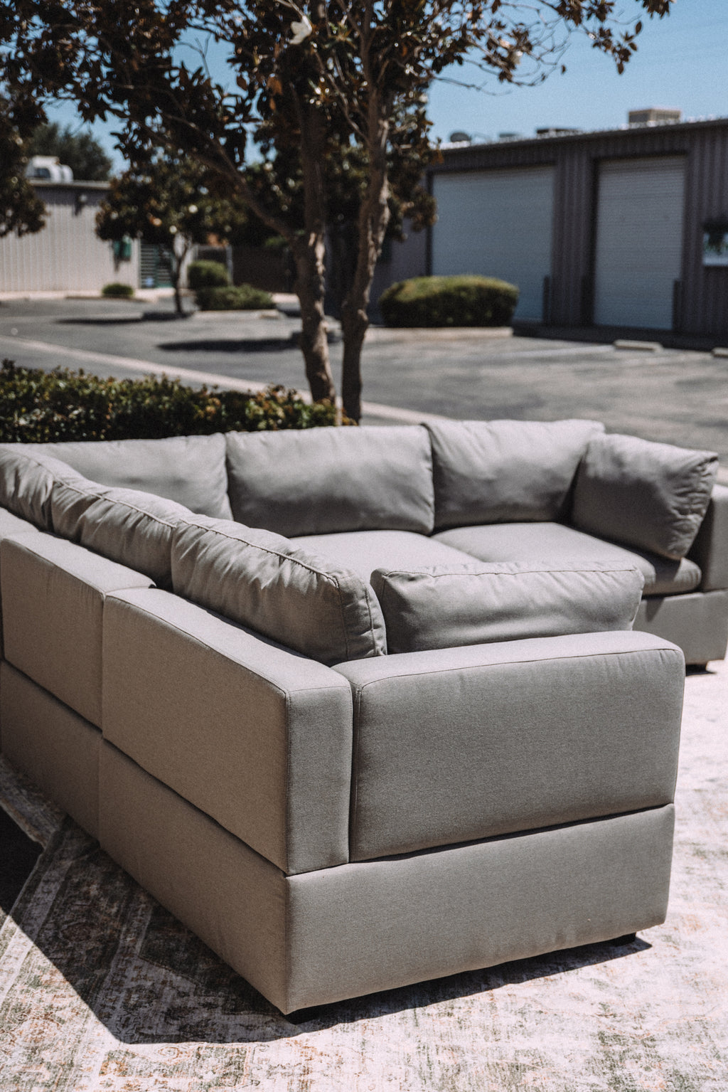 Albany Park Kova Box Cushion Corner Sectional Clay