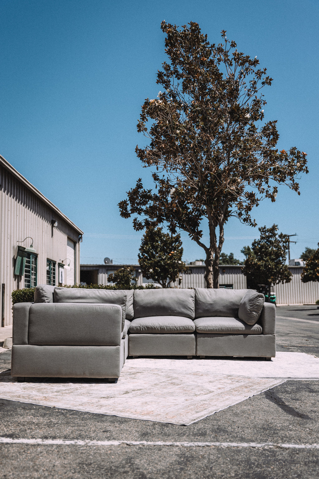 Albany Park Kova Box Cushion Corner Sectional Clay