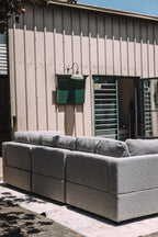 Albany Park Kova Box Cushion Sofa 122" Smoke Performance Bouclé