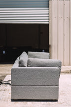 Albany Park Kova Box Cushion Sofa 122" Smoke Performance Bouclé