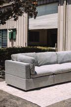 Albany Park Kova Box Cushion Sofa 122" Smoke Performance Bouclé