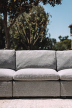 Albany Park Kova Box Cushion Sofa 122" Smoke Performance Bouclé