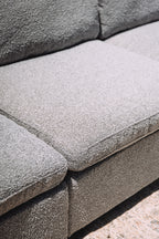 Albany Park Kova Box Cushion Sofa 122" Smoke Performance Bouclé