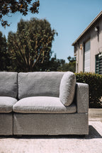 Albany Park Kova Box Cushion Sofa 122" Smoke Performance Bouclé