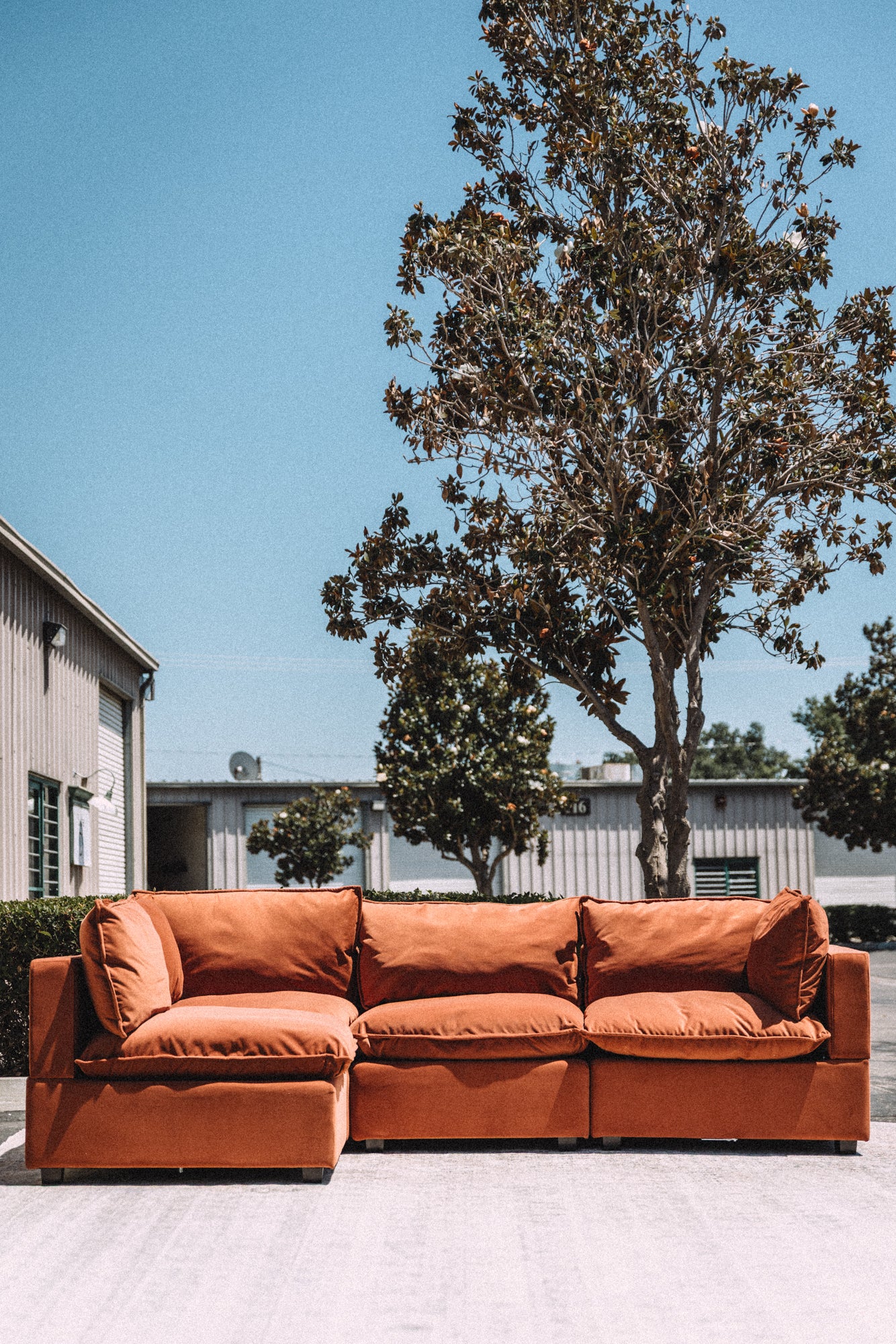 Albany Park Kova Pillow Cushion L-Shape Rust Performance Velvet