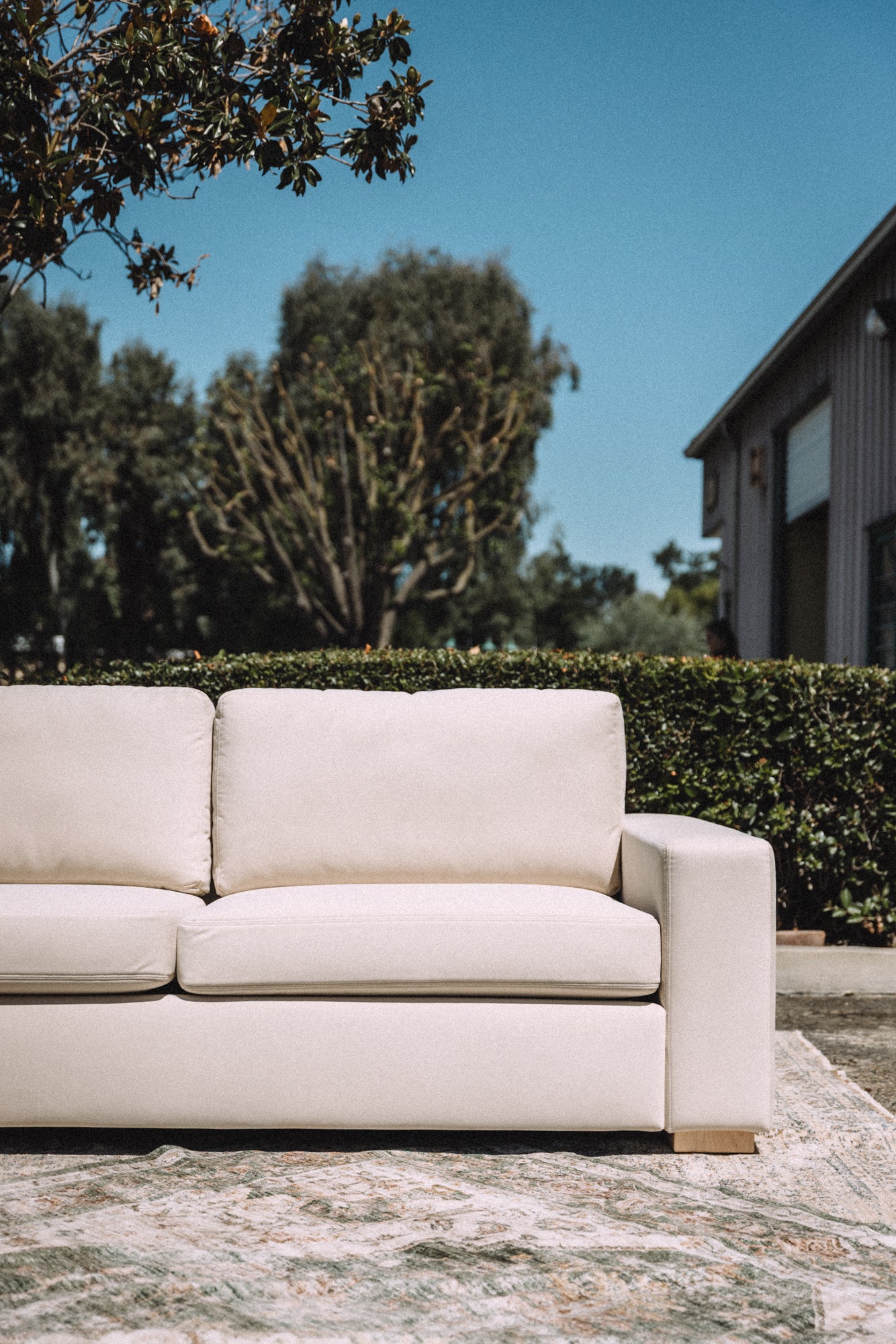 Albany Park Barton Chaise Sectional Almond Performance Velvet