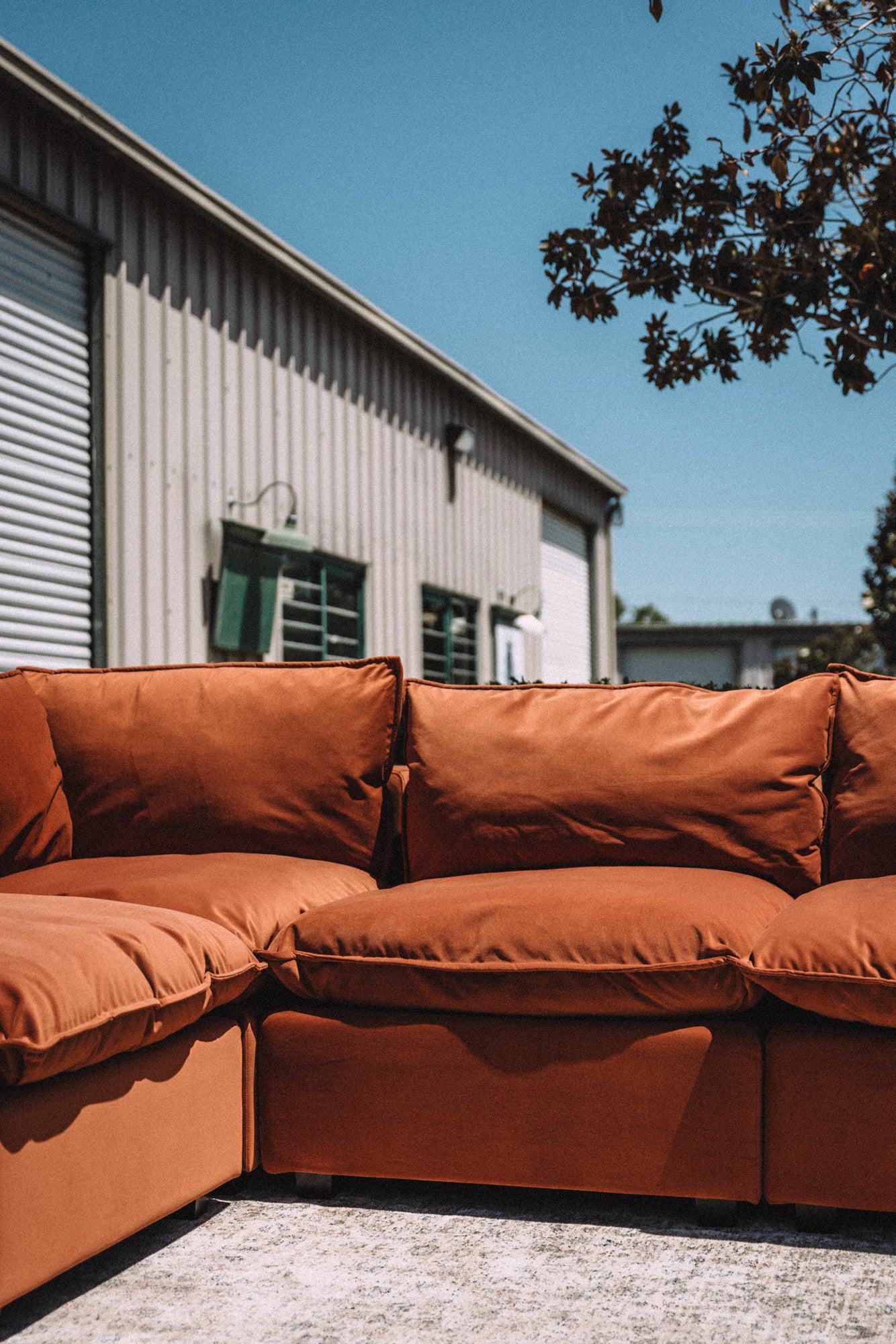 Albany Park Kova Pillow Cushion L-Shape Rust Performance Velvet