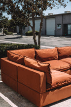 Albany Park Kova Pillow Cushion L-Shape Rust Performance Velvet