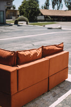 Albany Park Kova Pillow Cushion L-Shape Rust Performance Velvet