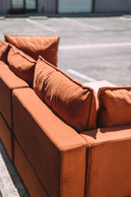 Albany Park Kova Pillow Cushion L-Shape Rust Performance Velvet