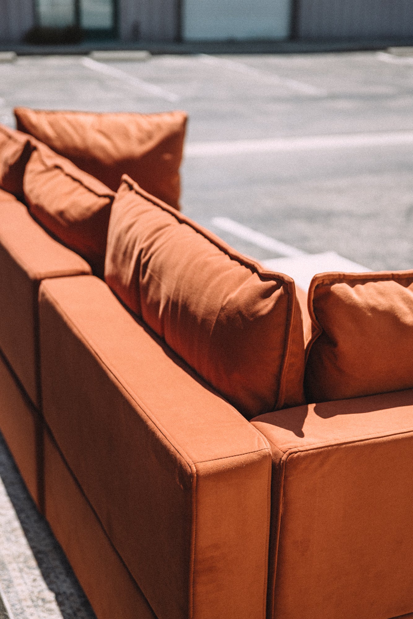 Albany Park Kova Pillow Cushion L-Shape Rust Performance Velvet