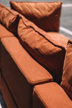 Albany Park Kova Pillow Cushion L-Shape Rust Performance Velvet