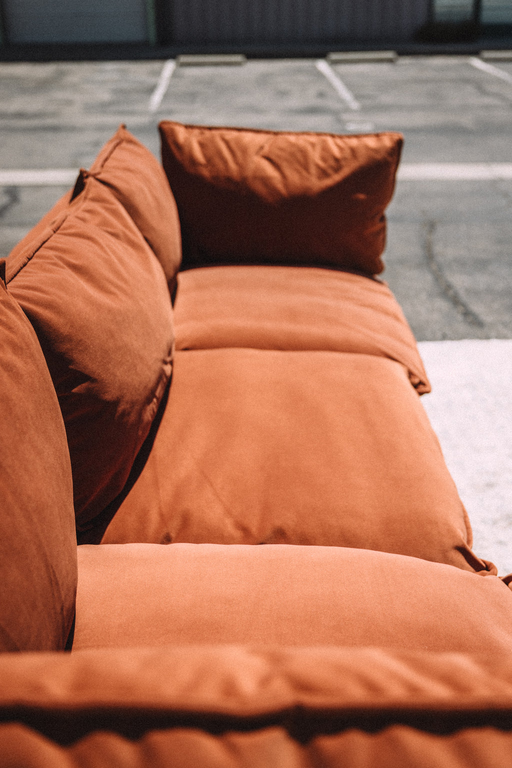 Albany Park Kova Pillow Cushion L-Shape Rust Performance Velvet