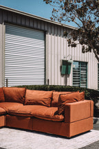 Albany Park Kova Pillow Cushion L-Shape Rust Performance Velvet
