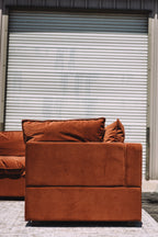 Albany Park Kova Pillow Cushion L-Shape Rust Performance Velvet