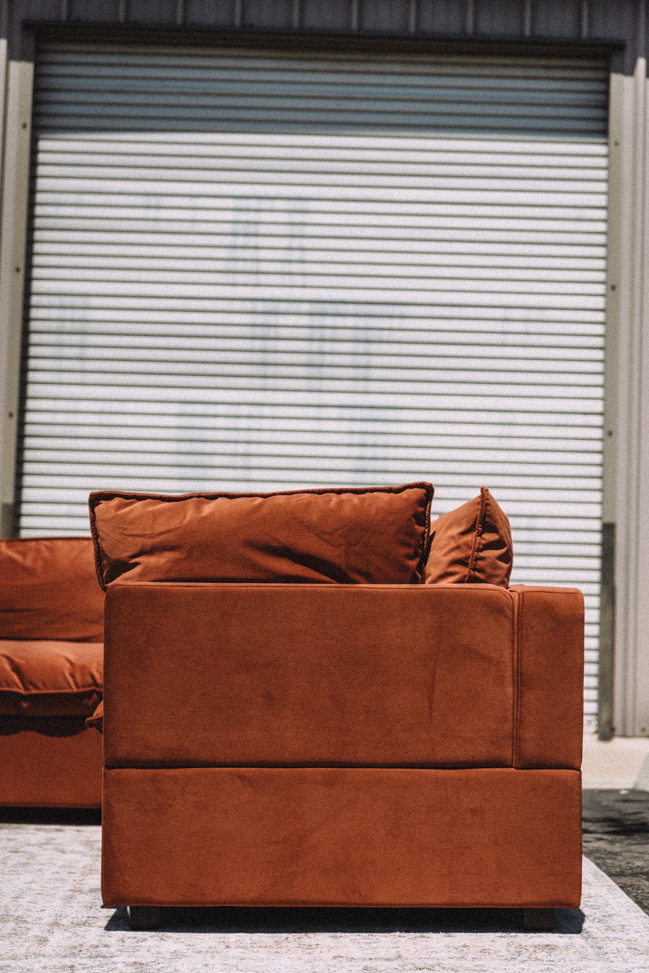 Albany Park Kova Pillow Cushion L-Shape Rust Performance Velvet