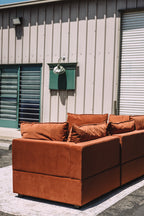 Albany Park Kova Pillow Cushion L-Shape Rust Performance Velvet