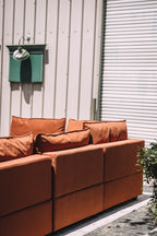 Albany Park Kova Pillow Cushion L-Shape Rust Performance Velvet