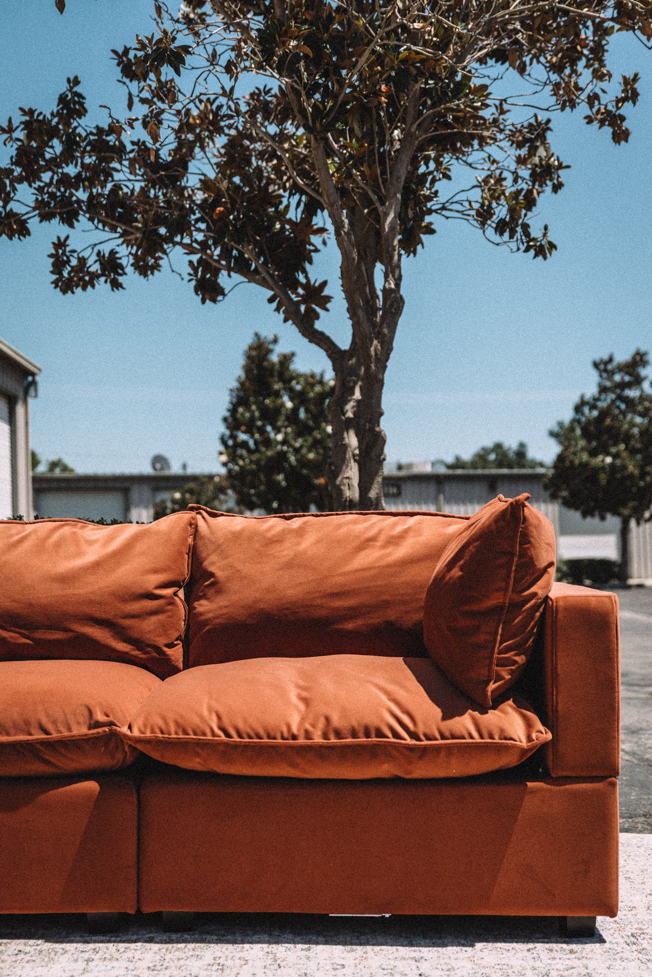 Albany Park Kova Pillow Cushion L-Shape Rust Performance Velvet