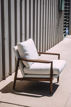 Article Bavel 28.5" Lounge Chair - Walnut and Field Ivory