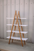 Article Caliper 47" Shelving Unit - White/Walnut