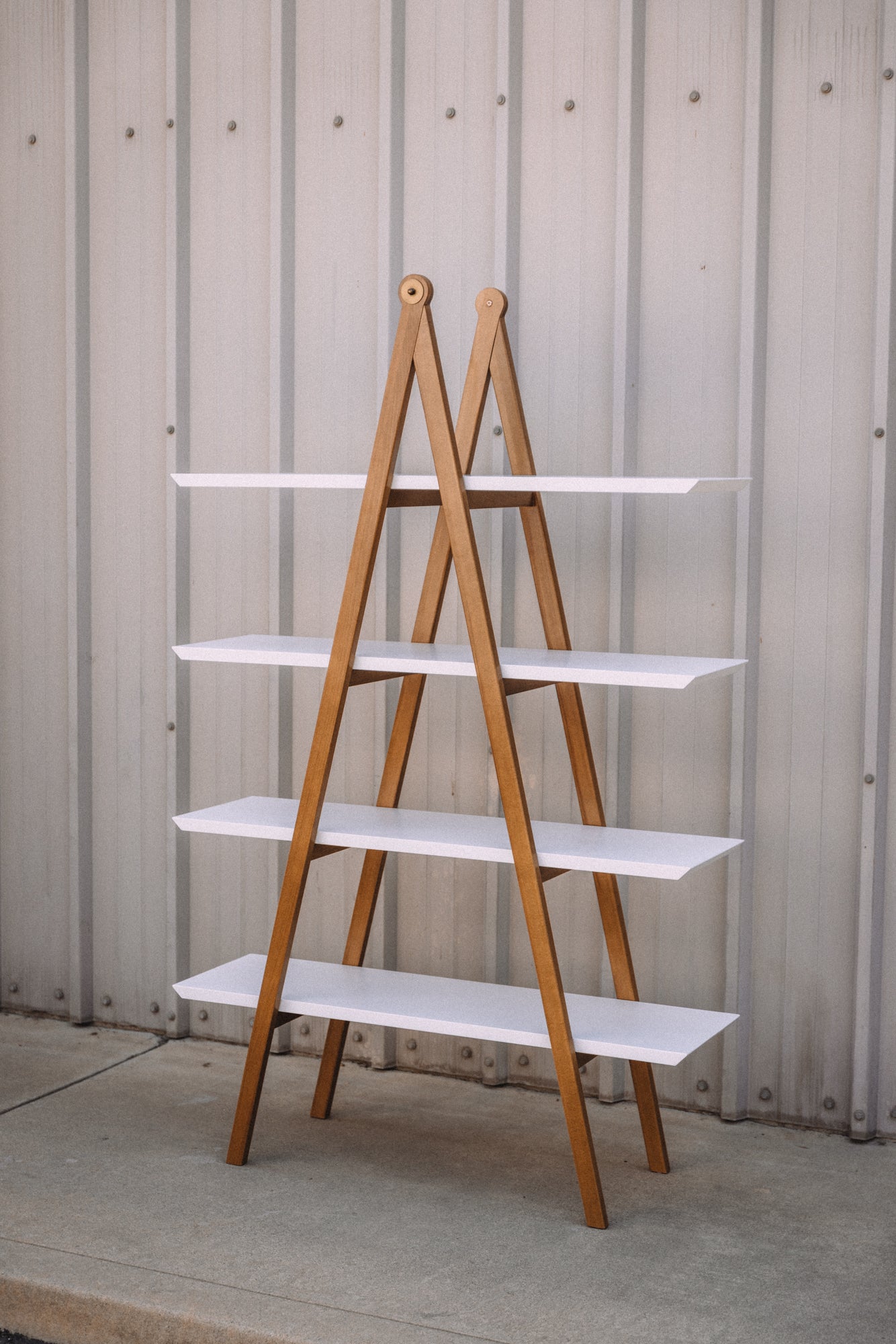 Article Caliper 47" Shelving Unit - White/Walnut