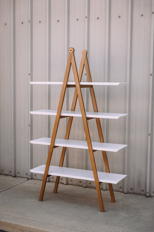 Article Caliper 47" Shelving Unit - White/Walnut