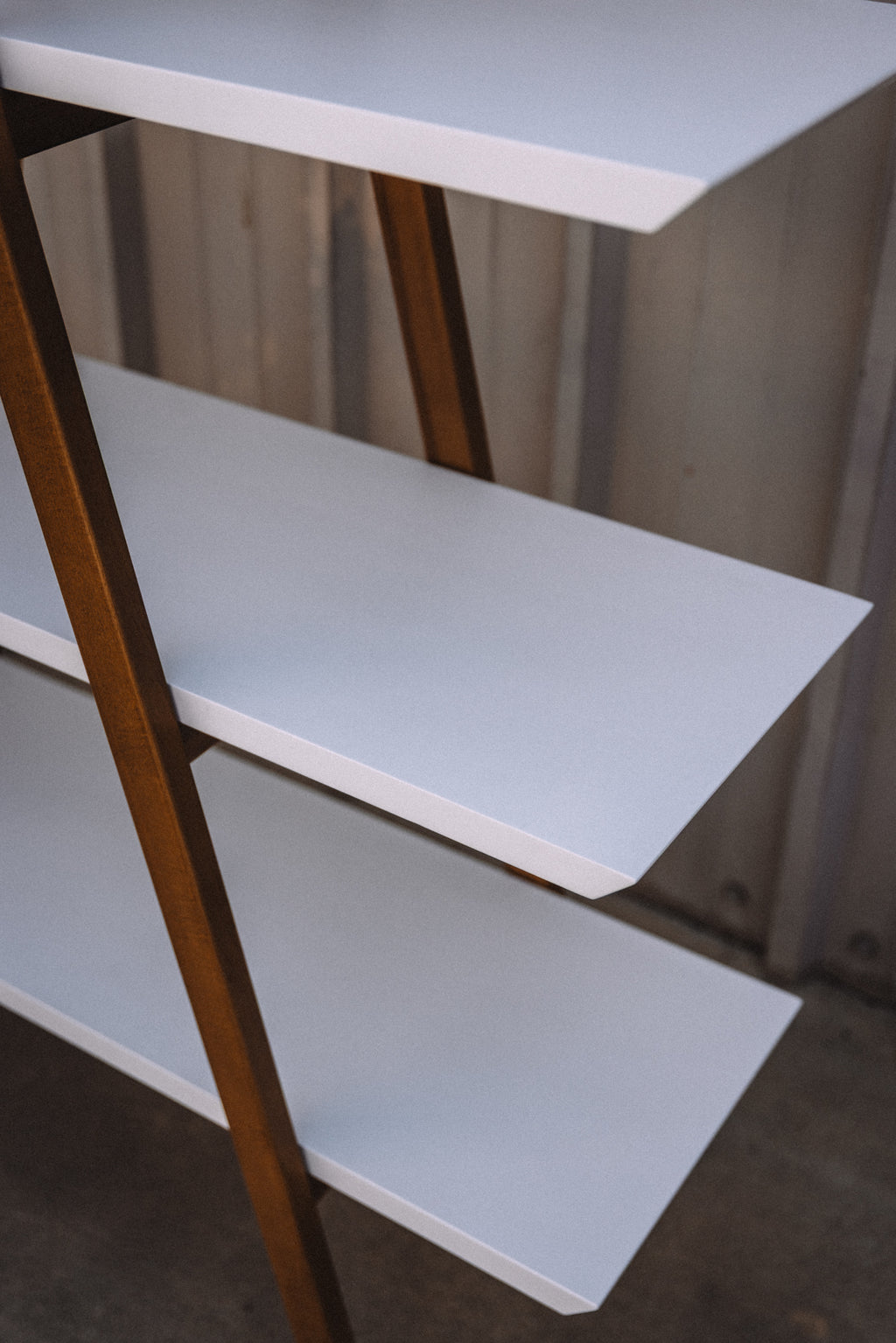Article Caliper 47" Shelving Unit - White/Walnut
