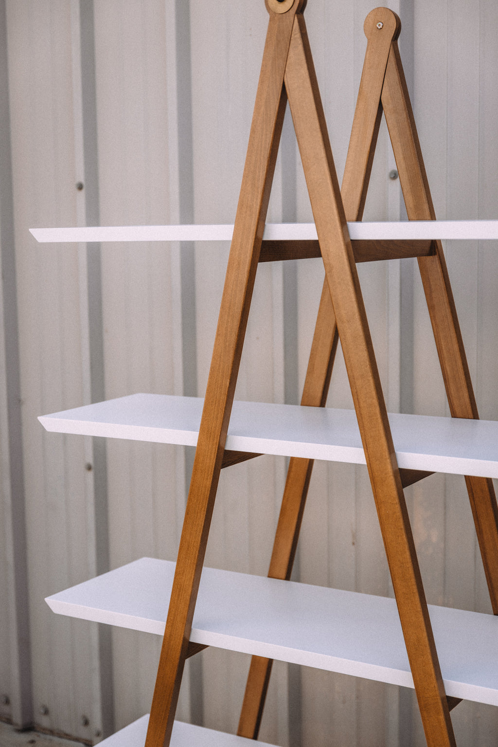 Article Caliper 47" Shelving Unit - White/Walnut