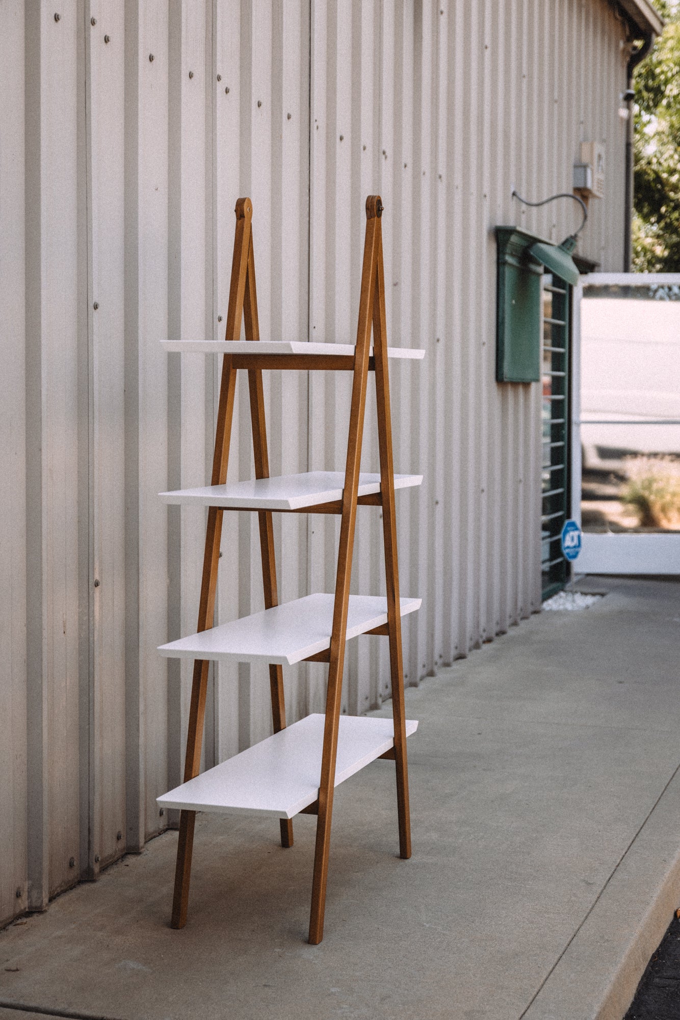 Article Caliper 47" Shelving Unit - White/Walnut