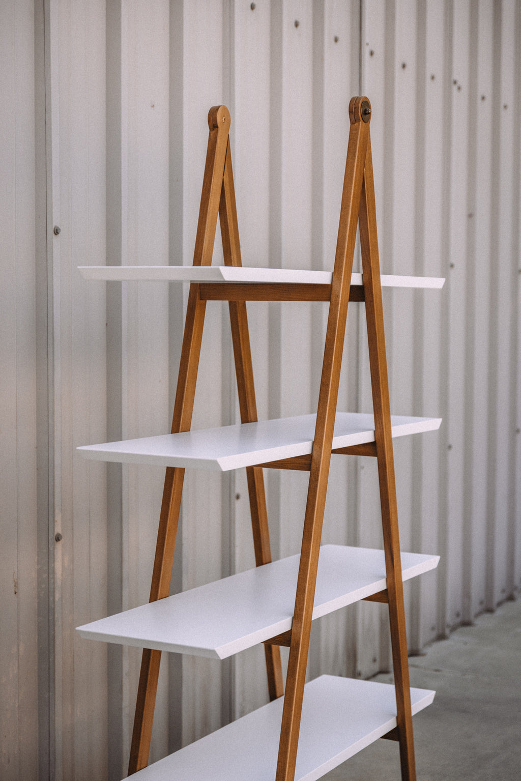 Article Caliper 47" Shelving Unit - White/Walnut